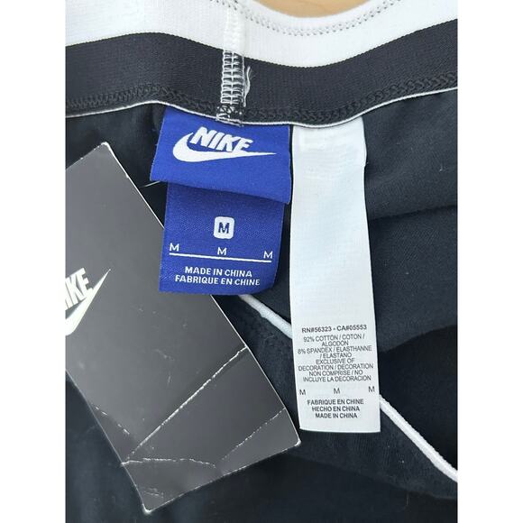 Nike Leggings Medium Black Athletic Workout Gym Blue Swoosh Sporty NWT - Picture 5 of 7